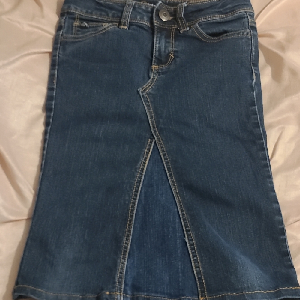Girls Custom Made Jean Skirt Size 8S